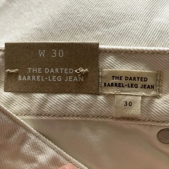 Madewell Womens Ecru Darted Barrel-Leg Jean - Picture 9 of 9